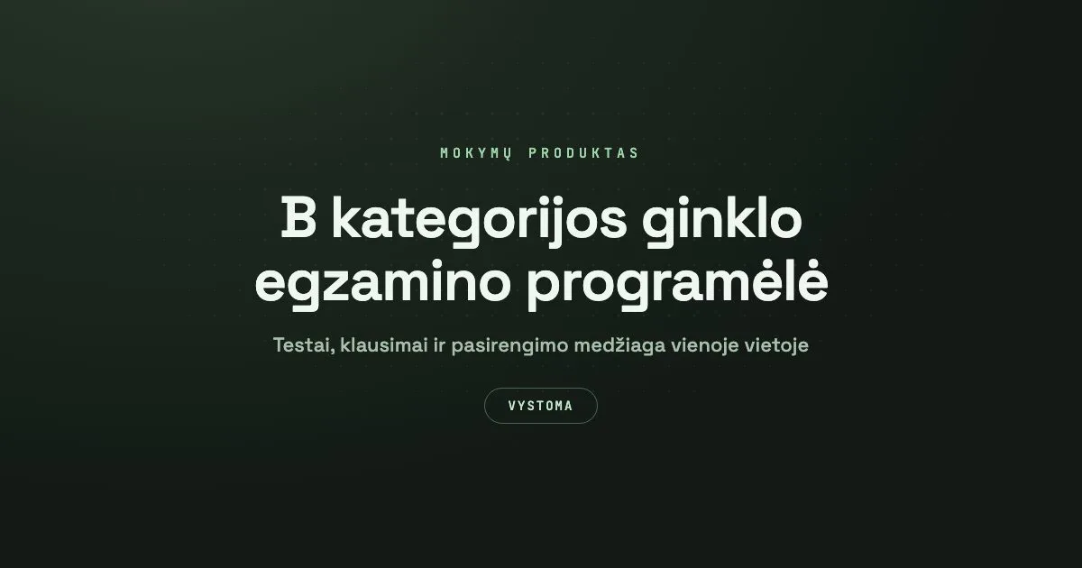 B kategorijos ginklo egzamino programėlė