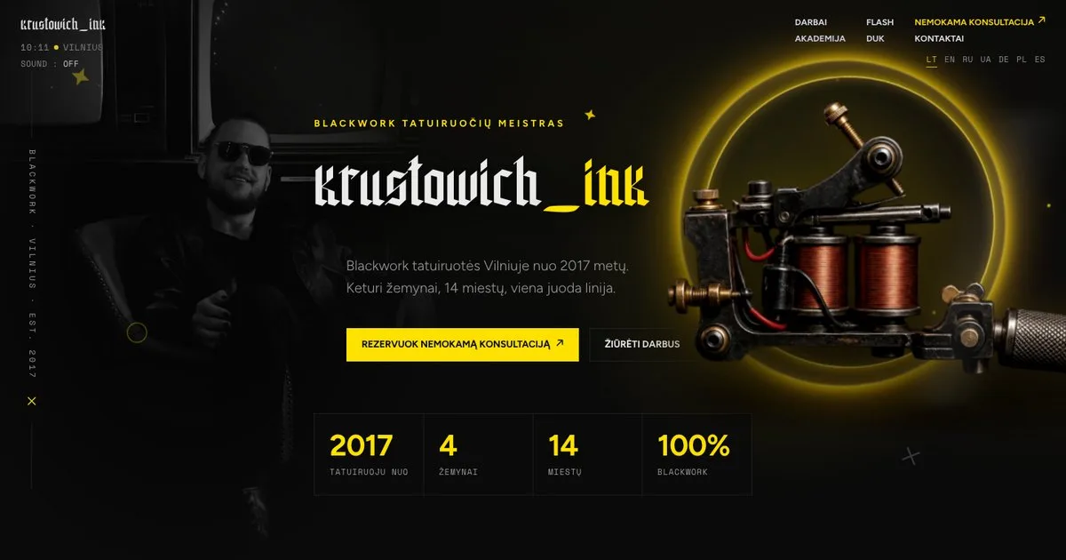 krustowich.ink blackwork tatuiruočių meistro svetainė Vilniuje